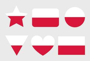 Poland flag vector icons set of illustrations