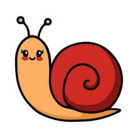 linda sonriente caracol aislado en blanco antecedentes vector