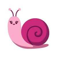 linda sonriente caracol aislado en blanco antecedentes vector