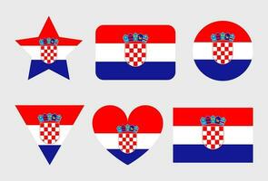 Croatia flag vector icons set of illustrations