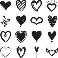 love Vector bundle love and heart icon pack. Funny pictograms of a couple. Concept of love, relationship, emotions and gifts .eps