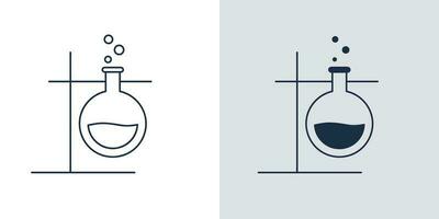 laboratory glass experiment icon vector. with biology flask and burner science illustration vector