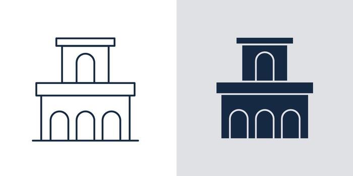 Ancient Building icon. Ancient architecture concept in Roman building style illustration vector