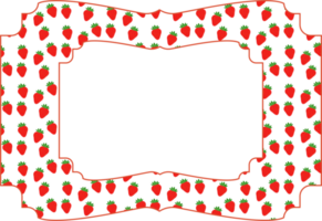 Frame with strawberry background for decoration. png