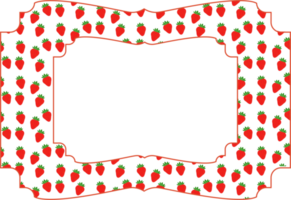 Frame with strawberry background for decoration. png