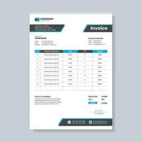 Modern and clean invoice template vector design