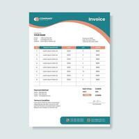 Modern and clean invoice template vector design