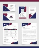 Corporate Brand Identity Mockup Set. Editable vector. Business card, Id card, Invoice, letterhead, vector