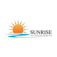 Sunrise logo template. Vector illustration Icon Logo Template Sun over horizon