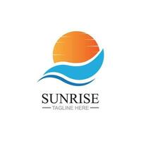 Sunrise logo template. Vector illustration Icon Logo Template Sun over horizon
