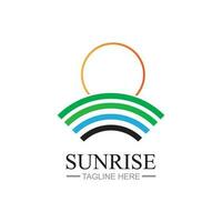 Sunrise logo template. Vector illustration Icon Logo Template Sun over horizon