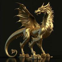 golden dragon statue photo