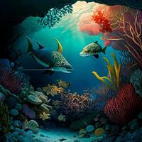 Life Under the Sea in the Reef photo