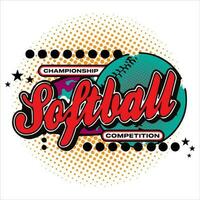 softball vector image vector typography design