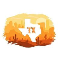 illustration vector of texas desert scenery perfect for print,etc photo