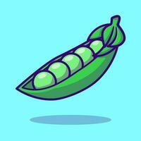 Peas vegetable cartoon vector icon illustration. food nature icon concept isolated vector.