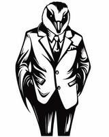 Penguin in suit vector