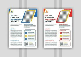 Corporate business flyer  design,a4 page flyer design and modern business flyers with blue, yelloe 2 color template pro vector