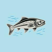 Sketch of fish. Salmon, trout. Hand drawn illustration vector