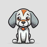 Cute little dog sitting on white background vector