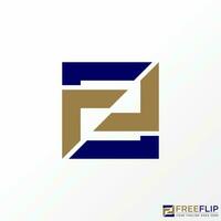 Logo design graphic concept creative abstract premium free vector stock letter F or FR font rectangular flip. Related to initial typography monogram