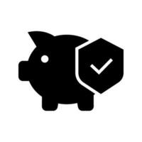 cerdito bancos icono vector símbolo diseño ilustración