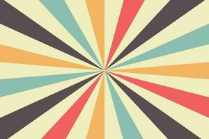 Retro background with rays or lines in the enter. Sunburst or sun burst retro background. Retro color. Vector illustration