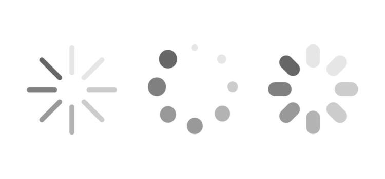 cargando icono conjunto con monocromo color aislado en blanco antecedentes vector