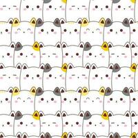Cute cat cartoon background seamless pattern vector illustration.