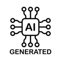 Artificial intelligence generated icon vector AI sign for graphic design, logo, website, social media, mobile app, UI illustration.