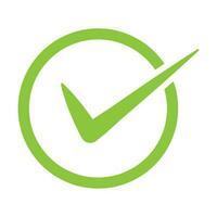 Green check mark vector icon in a circle. Tick symbol in green color for your web site design, logo, app, UI. illustration