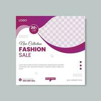 Fashion sale social media post and web banner post design vector template, square size, Suitable for social media post and web ads.