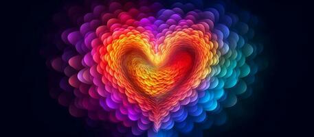 Abstract colorful Heart shape Background AI Generated photo