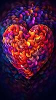 Abstract colorful Heart shape Background AI Generated photo