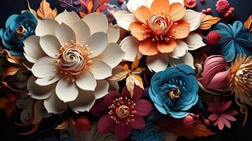3d Colorful Royale Flower Design photo