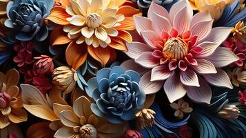 3d Colorful Royale Flower Design photo