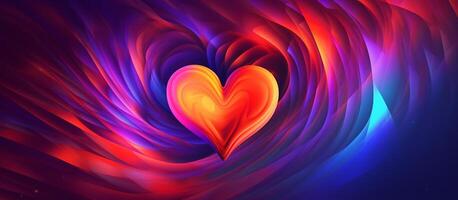 Abstract colorful Heart shape Background AI Generated photo