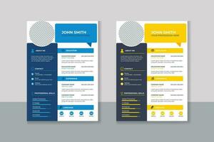 Minimalist resume cv template with nice typography vector