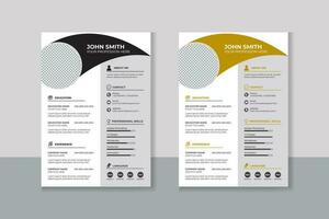 Professional CV resume template design vector