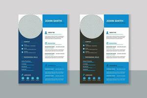 Minimalist resume cv template with nice typography vector
