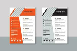 Minimalist resume cv template with nice typography vector