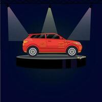 car modeling by a ramp show vector