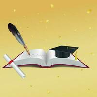 Vector open book education and knowledge illustration