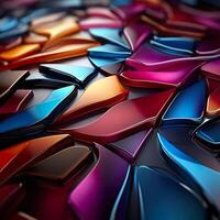 Colorful 3D Geometric Abstract Glossy Matte Multiple Shaped Elegant Background Wallpaper AI Generated photo