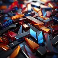 Colorful 3D Geometric Abstract Glossy Matte Multiple Shaped Elegant Background Wallpaper photo