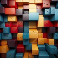 3d Rendered Colorful Glossy and Matte Ultra HD Geometric Background Wallpaper AI Generated photo