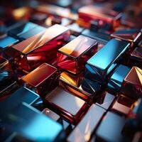 3d Rendered Colorful Glossy and Matte Ultra HD Geometric Background Wallpaper photo
