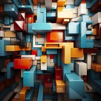 3d Rendered Colorful Glossy and Matte Ultra HD Geometric Background Wallpaper photo