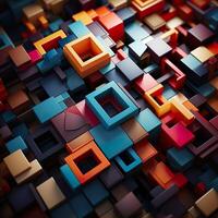 3d Rendered Colorful Glossy and Matte Ultra HD Geometric Background Wallpaper photo