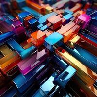 3d Rendered Colorful Glossy and Matte Ultra HD Geometric Background Wallpaper photo